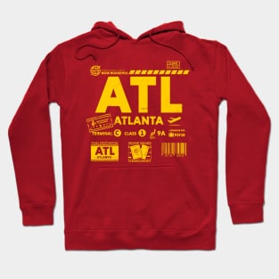 Vintage Atlanta ATL Airport Code Travel Day Retro Travel Tag Y Hoodie